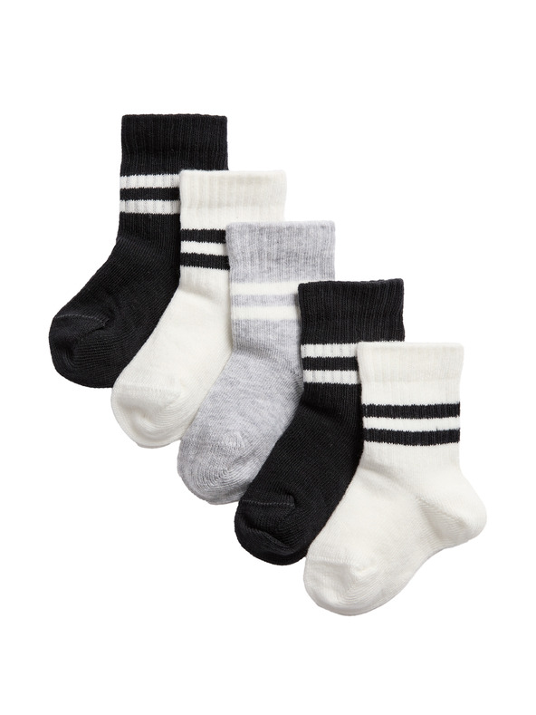 Marks & Spencer Otroške nogavice z visokim deležem bombaža (0–3 leta), 5 parov v paketu Marks & Spencer črna