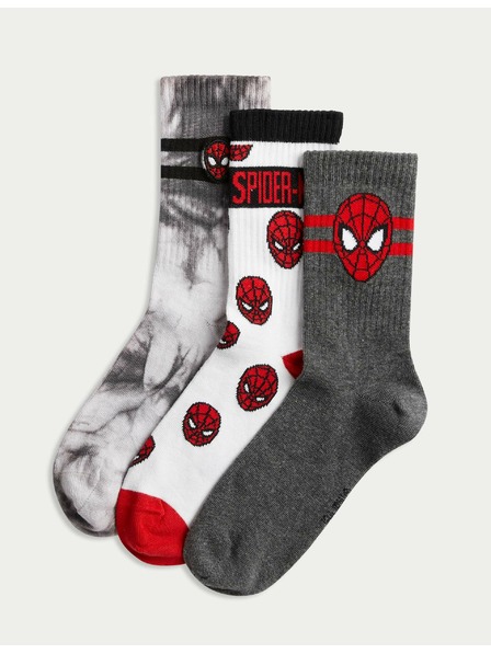 Marks & Spencer Nogavice z motivom Spider-Man™, 3 pari (6 majhne – 7 velike) Marks & Spencer večbarvna