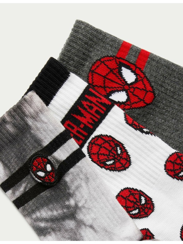 Marks & Spencer Nogavice z motivom Spider-Man™, 3 pari (6 majhne – 7 velike) Marks & Spencer večbarvna