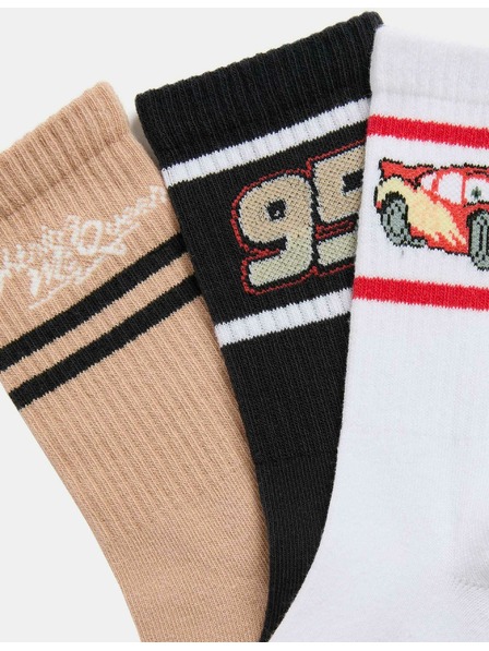 Marks & Spencer Nogavice z visokim deležem bombaža in motivom Pixar™ Cars, komplet 3 pari (6 majhne – 7 velike) Marks & Spencer večbarvna