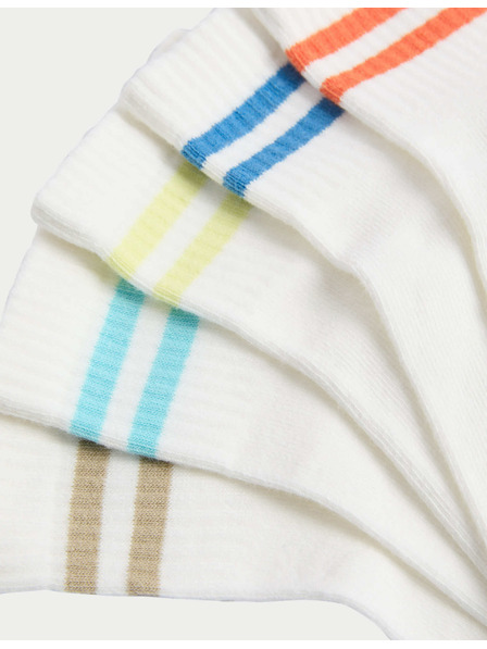 Marks & Spencer Bombažne gaming nogavice, 5 parov Marks & Spencer bela