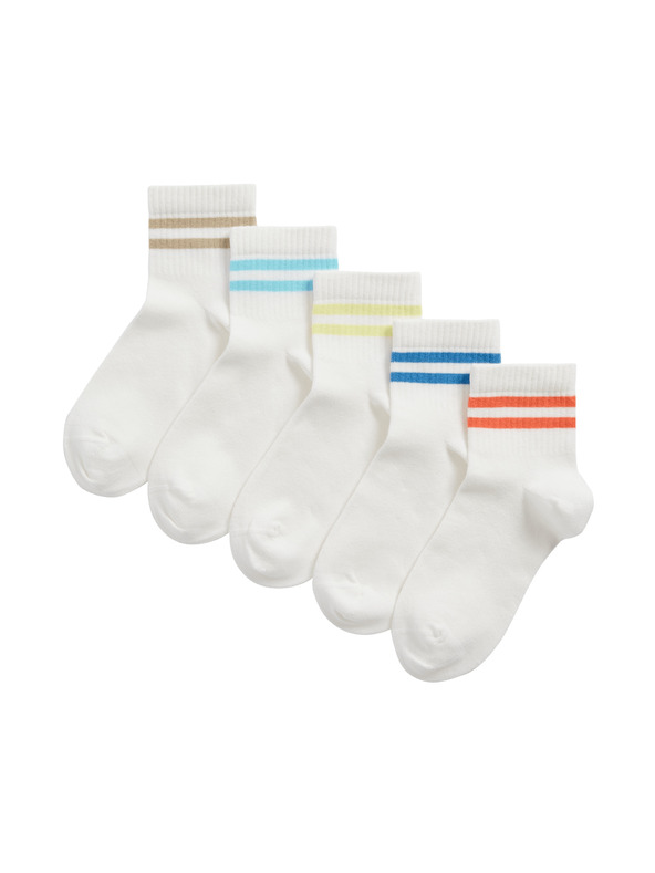 Marks & Spencer Bombažne gaming nogavice, 5 parov Marks & Spencer bela