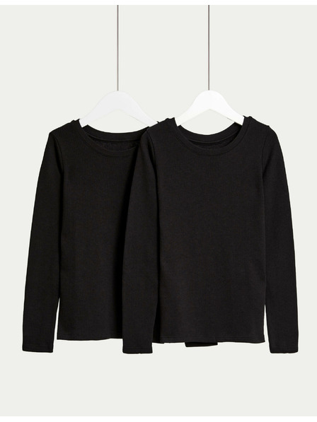 Marks & Spencer Termo majice s tehnologijo Heatgen™, 2 kosa v pakiranju (2–14 let) Marks & Spencer črna
