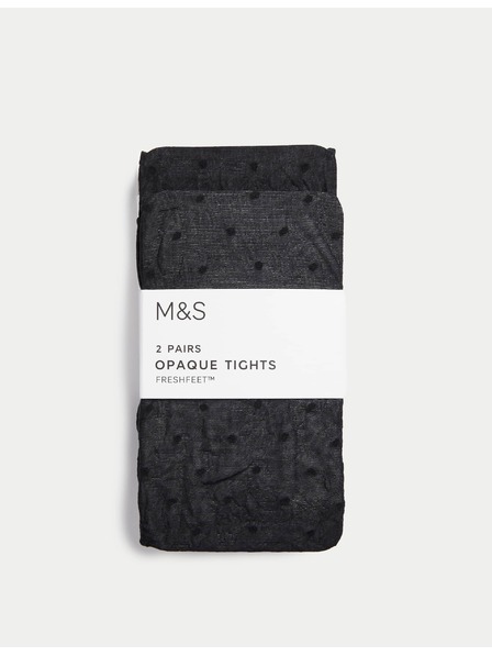 Marks & Spencer Neprosojen pikčast srajčni komplet, 2 kosa v pakiranju (2–14 let) Marks & Spencer črna