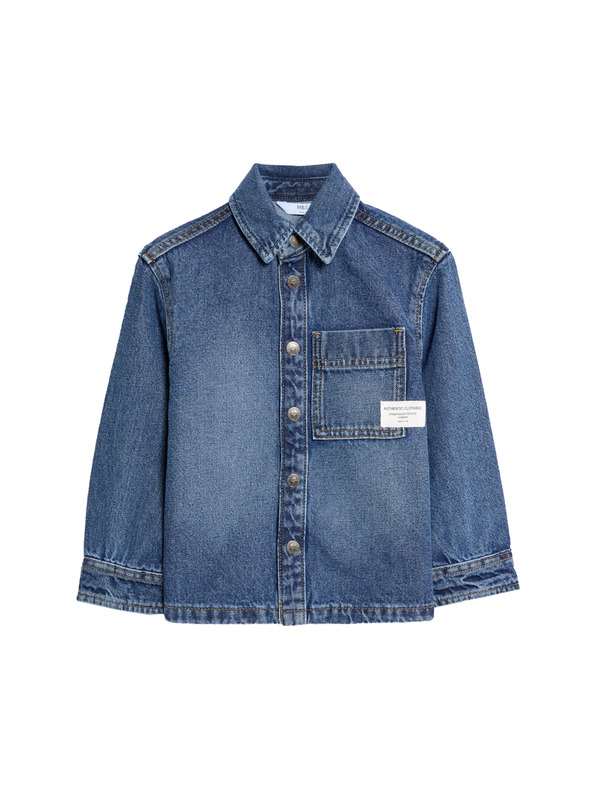 Marks & Spencer Jeans majica iz čiste bombaževine s keprom (2-8 let) Marks & Spencer mornarsko modra