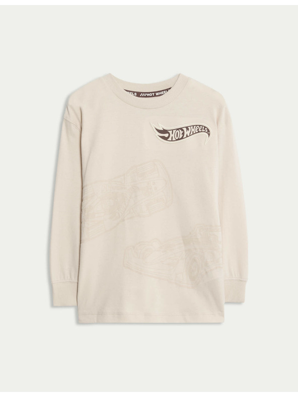 Marks & Spencer Top z motivom Hot Wheels™ iz čiste bombaževine (2–8 let) Marks & Spencer smetanova