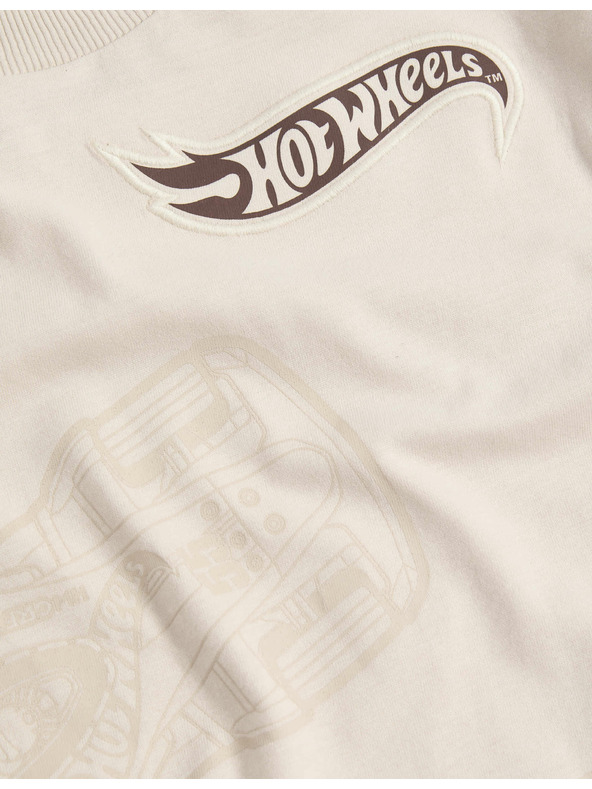 Marks & Spencer Top z motivom Hot Wheels™ iz čiste bombaževine (2–8 let) Marks & Spencer smetanova
