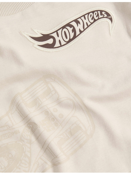 Marks & Spencer Top z motivom Hot Wheels™ iz čiste bombaževine (2–8 let) Marks & Spencer smetanova