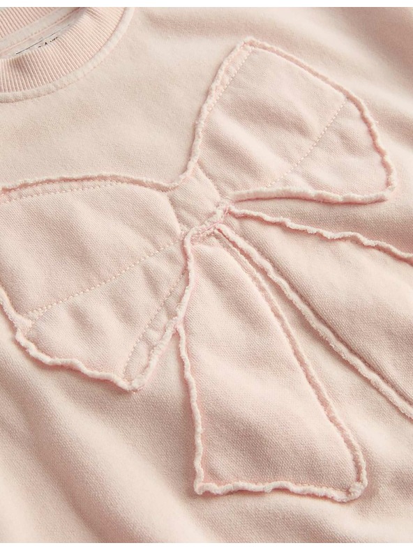 Marks & Spencer Dvodelen komplet jopice s potiskom pentlje, z visokim deležem bombaža (2–8 let) Marks & Spencer roza