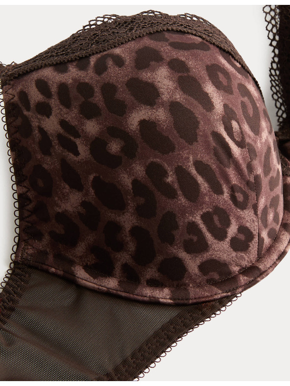 Marks & Spencer Dekolte nedrček z žicami, čipko inotiskom Marks & Spencer rjava