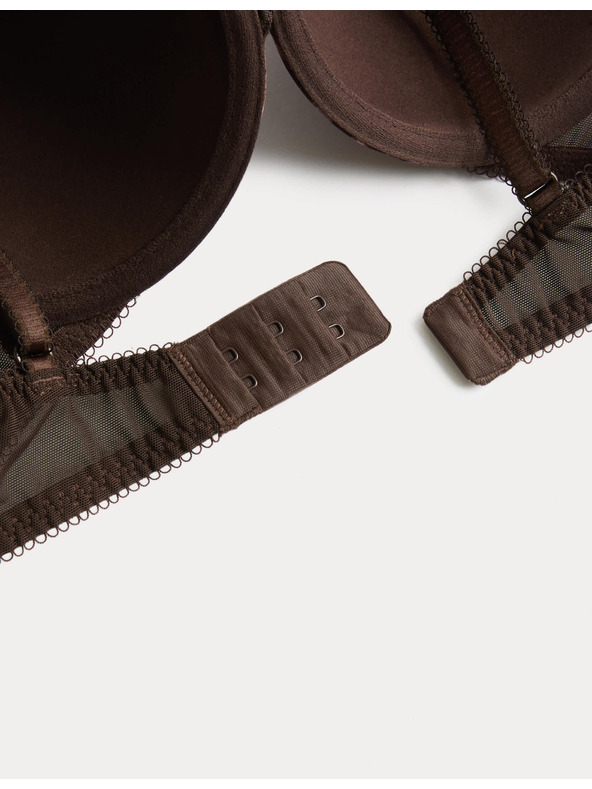 Marks & Spencer Dekolte nedrček z žicami, čipko inotiskom Marks & Spencer rjava