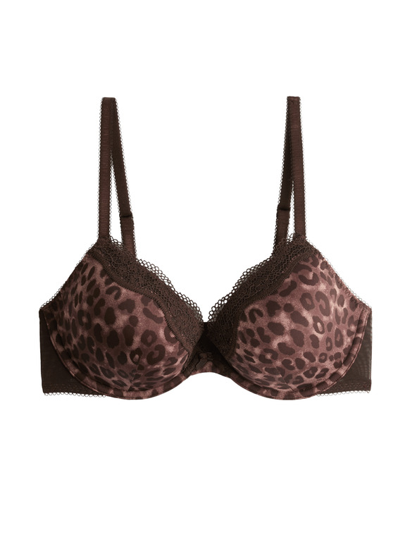 Marks & Spencer Dekolte nedrček z žicami, čipko inotiskom Marks & Spencer rjava