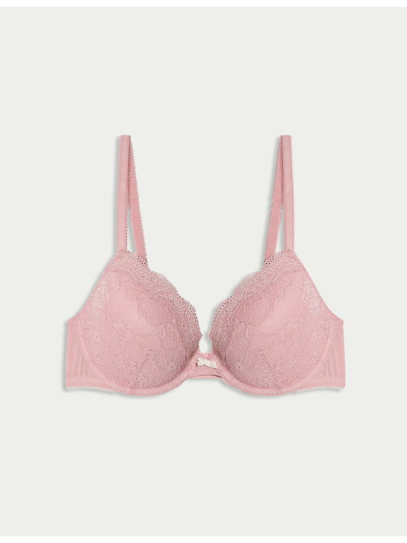 Marks & Spencer Dekolte nedrček z žicami in čipko, vel. A–E Marks & Spencer roza