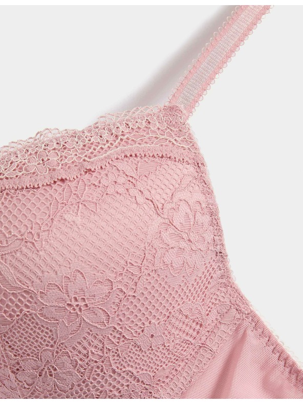 Marks & Spencer Dekolte nedrček z žicami in čipko, vel. A–E Marks & Spencer roza