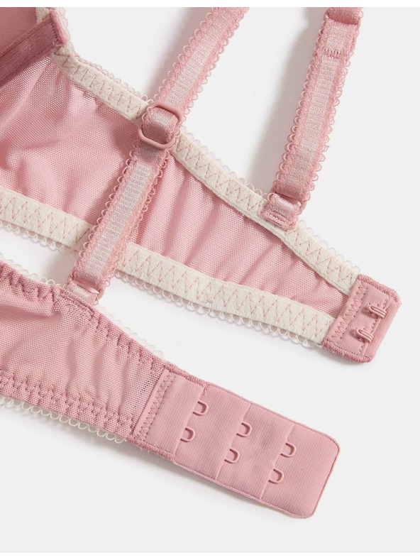 Marks & Spencer Dekolte nedrček z žicami in čipko, vel. A–E Marks & Spencer roza
