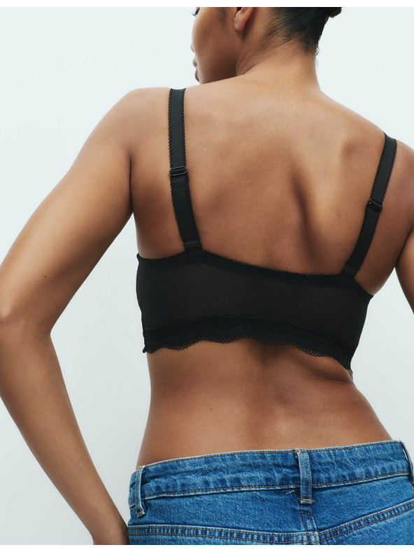 Marks & Spencer Braletka Jasmine brez žic s čipkastimi robovi, vel. F+ Marks & Spencer črna