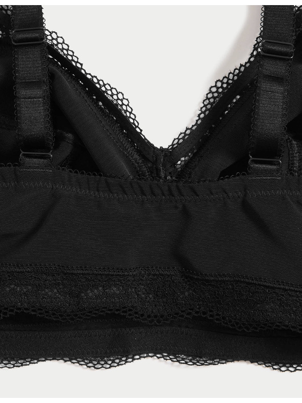 Marks & Spencer Braletka Jasmine brez žic s čipkastimi robovi, vel. F+ Marks & Spencer črna