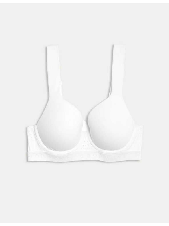 Marks & Spencer Športni hibridni gladek nedrček s srednjo oporo (A–E) Marks & Spencer bela