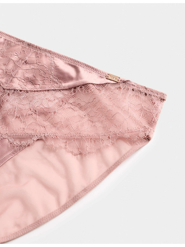 Marks & Spencer Čipkaste nogavice z visokim pasom in motivom modrih cvetov Marks & Spencer rjava