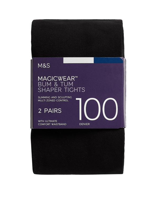 Marks & Spencer Neprosojne nogavice Magicwear™, 100 DEN, komplet 2 kosov Marks & Spencer črna