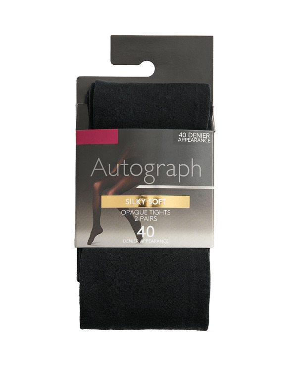 Marks & Spencer Neprosojne nogavice, 40 DEN, komplet 2 kosov Marks & Spencer črna