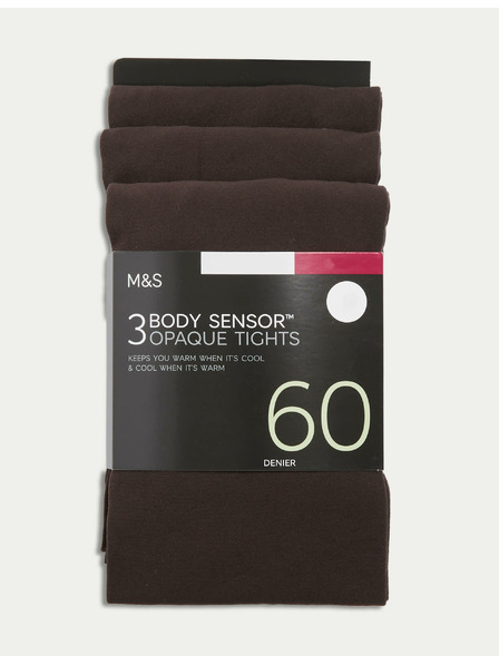 Marks & Spencer Nogavice Body Sensor™, 60 DEN, 3 pare v paketu Marks & Spencer rjava