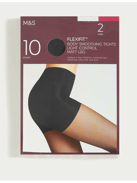 Marks & Spencer Prozorne nogavice Flexifit™, rahlo učvršene, 10 DEN, 2 kosa v paketu Marks & Spencer črna