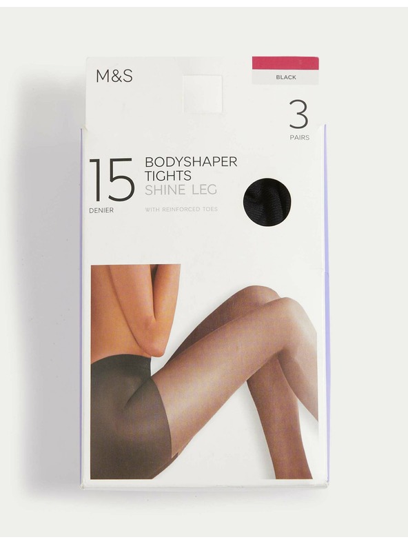Marks & Spencer Paket 3 parov oblikovalnih nogavic, 15 DEN Marks & Spencer črna