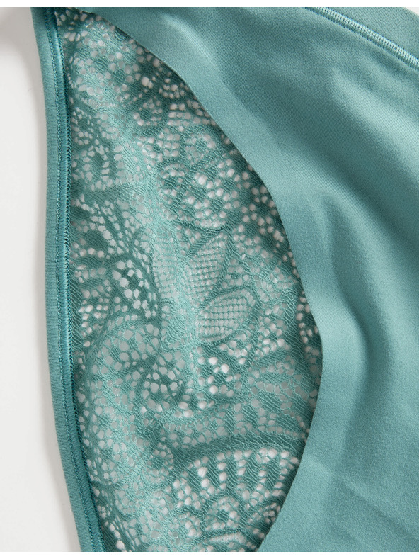 Marks & Spencer Bikini spodnje hlače Body Soft™ s čipko, komplet 3 kosi Marks & Spencer zelena