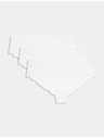 Marks & Spencer Brazilske spodnjice s čipkastim zaključkom, 3 paketi Marks & Spencer bele barve