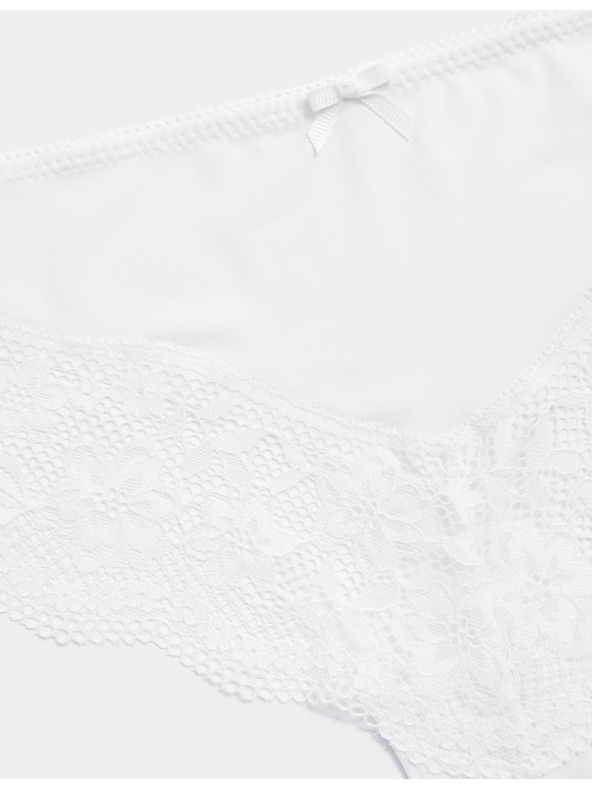 Marks & Spencer Brazilske spodnjice s čipkastim zaključkom, 3 paketi Marks & Spencer bele barve