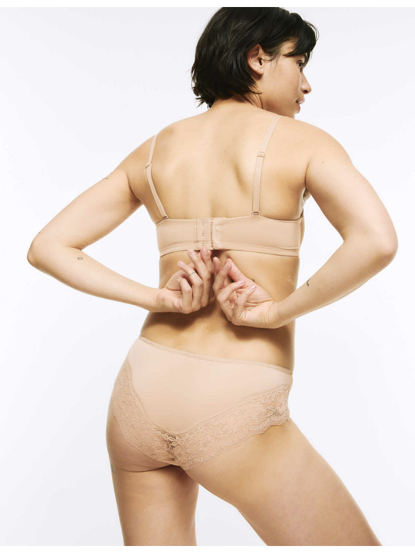 Marks & Spencer Brazilske spodnje hlače s čipkastim robom, 3 kosi v paketu Marks & Spencer bež