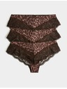 Marks & Spencer Brazilske spodnjice s čipkastim okrasom, 3 pakiranja Marks & Spencer rjava