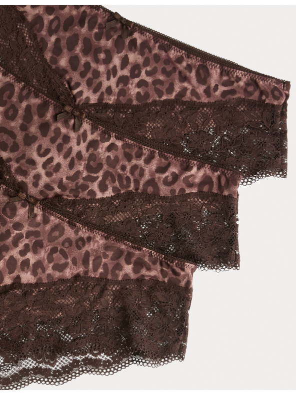 Marks & Spencer Brazilske spodnjice s čipkastim okrasom, 3 pakiranja Marks & Spencer rjava