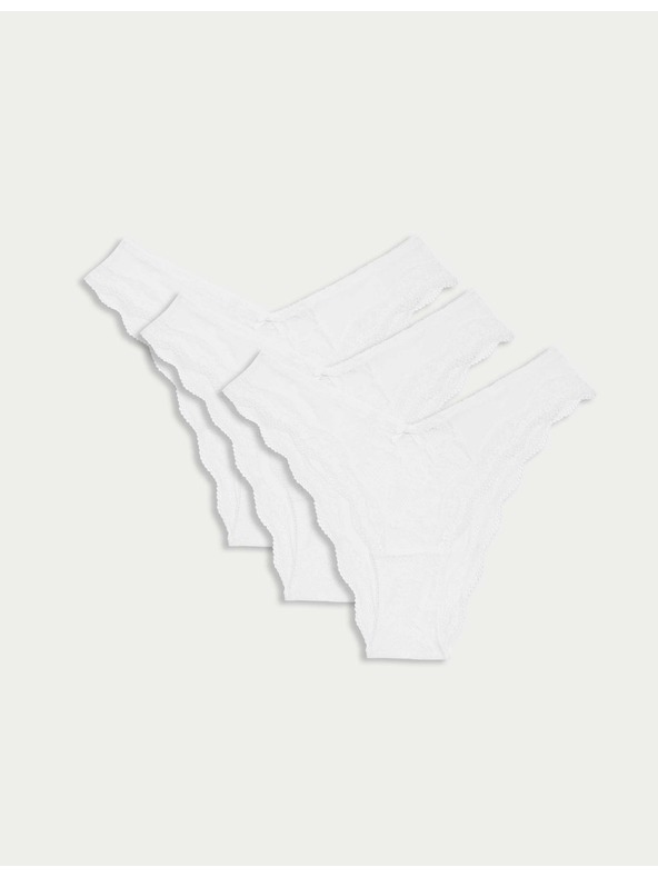 Marks & Spencer 3 kosi čipkastih spodnjih hlač Jasmine Miami Marks & Spencer bela