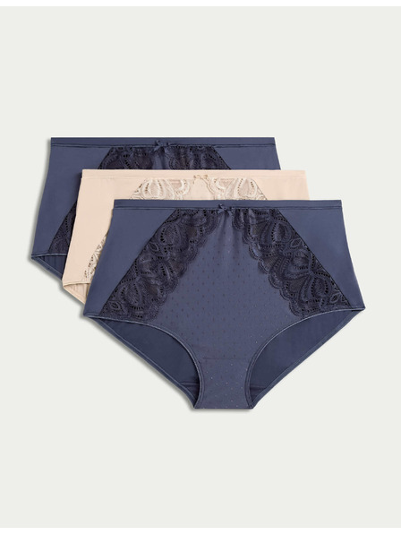 Marks & Spencer Hlačke z visokim pasom Amelia s čipko, 3 kosi Marks & Spencer siva