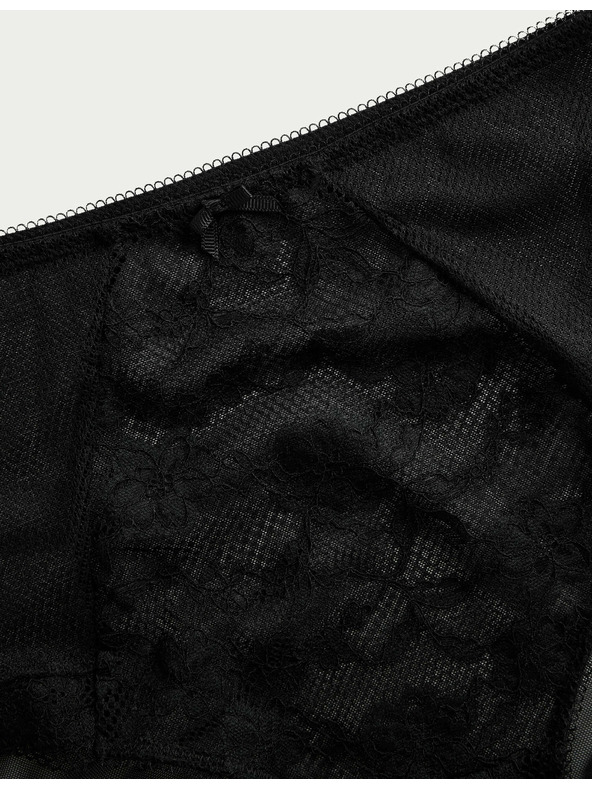 Marks & Spencer Čipkaste kratke hlačke z visokim pasom Jasmine, 3 kosi Marks & Spencer črna