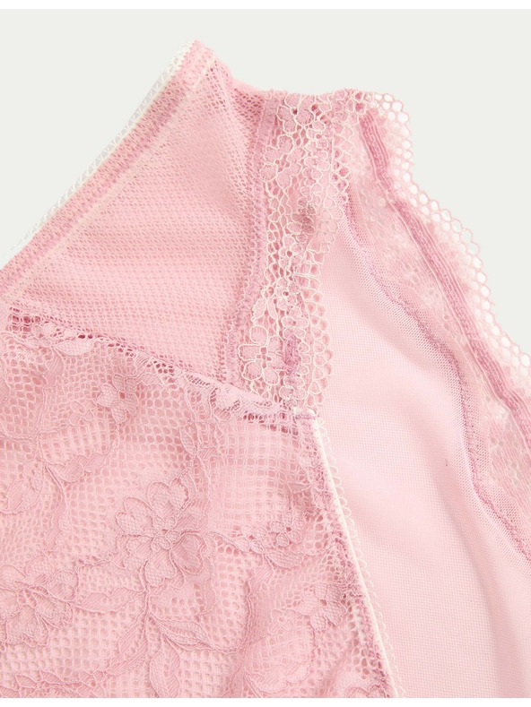 Marks & Spencer Visoko krojena čipkasta spodnja hlačka z visokim pasom Jasmine, 3 kosi Marks & Spencer roza