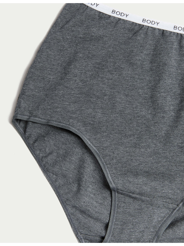 Marks & Spencer Hlačke z visokim pasom z visokim deležem bombaža, 4 kosi Marks & Spencer siva