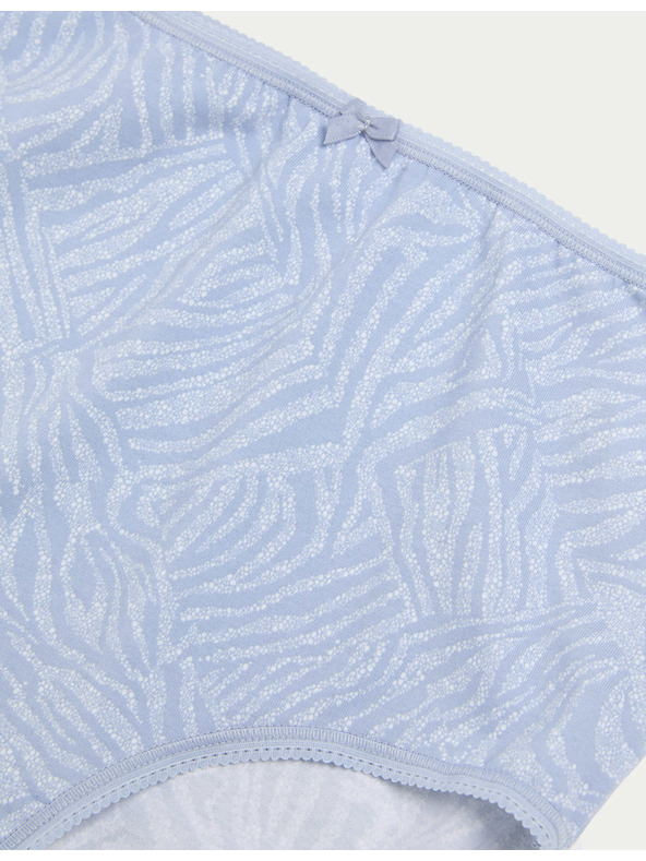 Marks & Spencer Hlačke z visokim pasom s potiskom iz bombaža Lycra™, 5 kosov Marks & Spencer modra