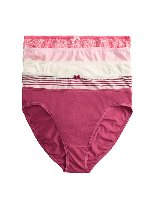 Marks & Spencer Hlačne nogavice z visokim izrezom iz bombaža in lycre™, 5 kosov Marks & Spencer roza