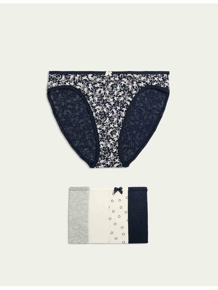 Marks & Spencer Visoko izrezane hlačke iz bombaža in materiala Lycra™, 5 kosov Marks & Spencer siva