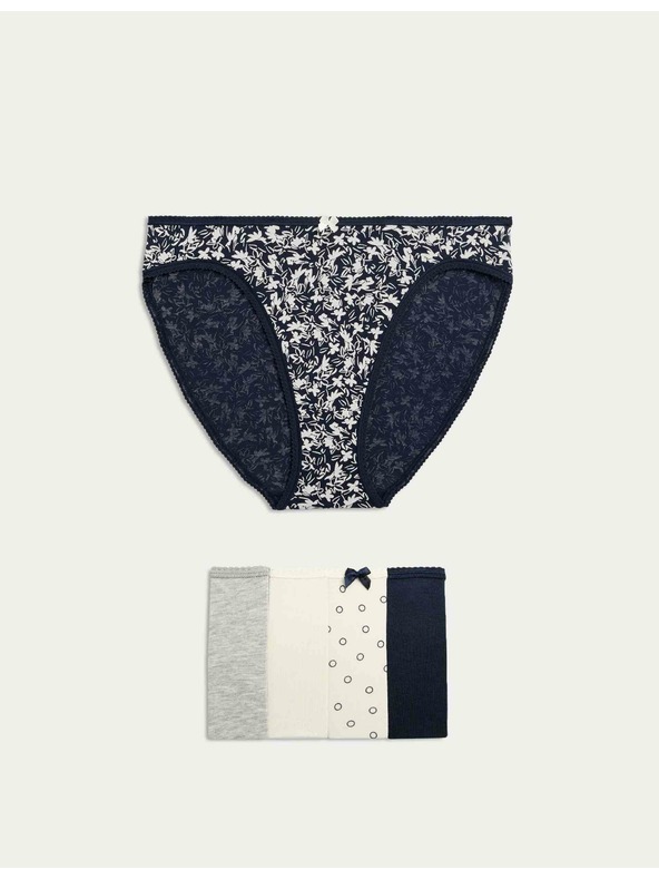 Marks & Spencer Visoko izrezane hlačke iz bombaža in materiala Lycra™, 5 kosov Marks & Spencer siva