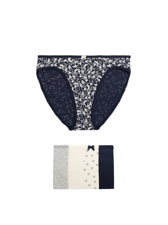 Marks & Spencer Visoko izrezane hlačke iz bombaža in materiala Lycra™, 5 kosov Marks & Spencer siva