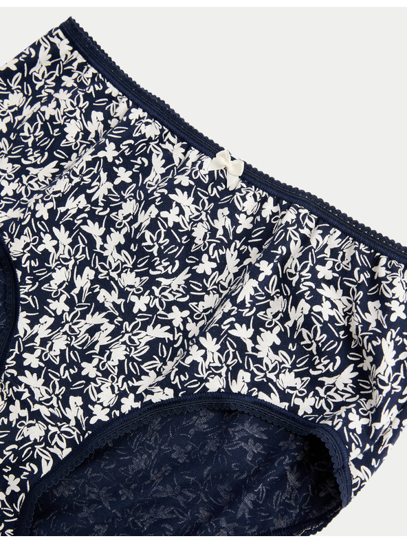 Marks & Spencer Kratke hlačke z visokim pasom s potiskom, iz bombaža Lycra™, 5 kosov Marks & Spencer siva