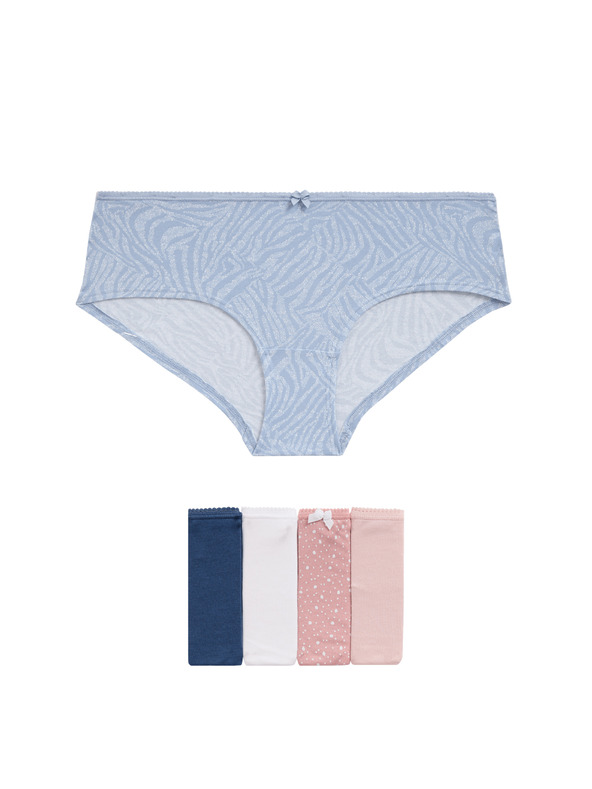 Marks & Spencer Kratke hlačke z nizkim pasom s potiskom, iz bombaža Lycra™, 5 kosov Marks & Spencer modra