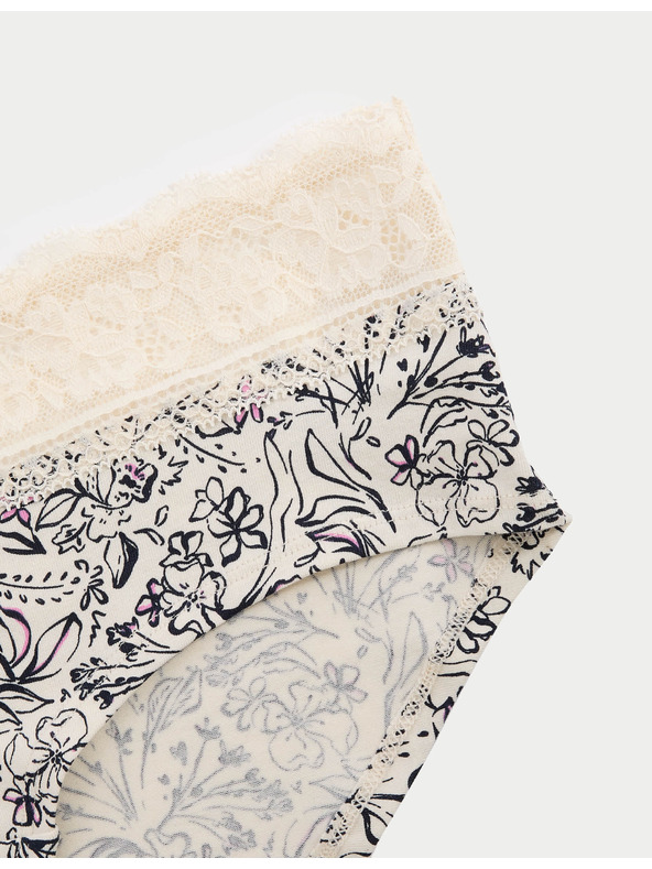 Marks & Spencer Kratke hlačke z nizkim pasom, z visokim deležem bombaža in potiskom, 5 kosov Marks & Spencer zelena