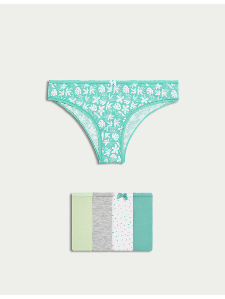 Marks & Spencer Brazilske hlačke z visokim deležem bombaža in materialom Lycra™, 5 kosov Marks & Spencer zelena