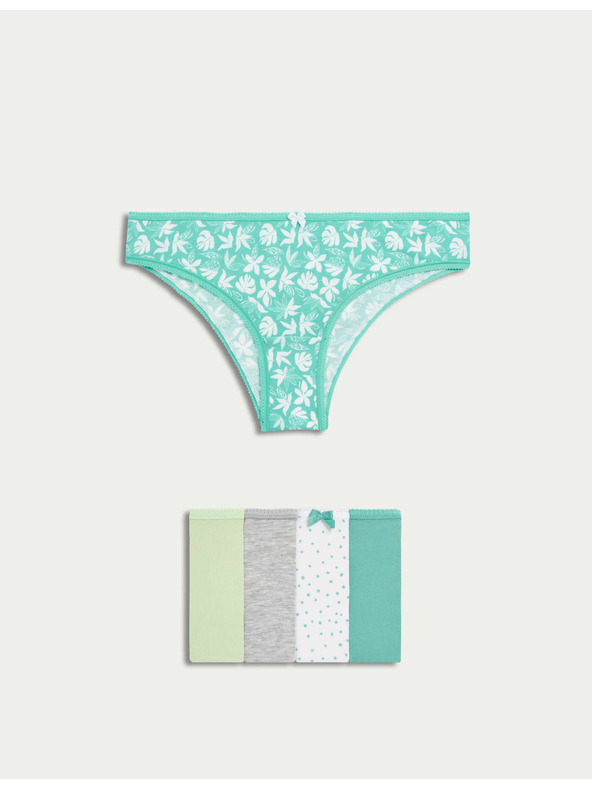 Marks & Spencer Brazilske hlačke z visokim deležem bombaža in materialom Lycra™, 5 kosov Marks & Spencer zelena