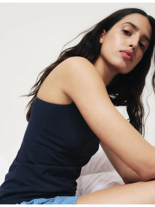 Marks & Spencer Tank top z visokim deležem bombaža, 3 kosi Marks & Spencer mornarsko modra